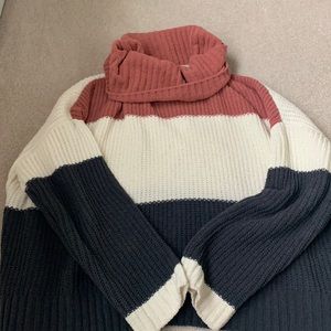 Womens stripped turtle neck sweater